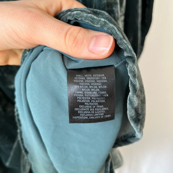 Teal Velvet Anthropologie Dress - Picture 8 of 8